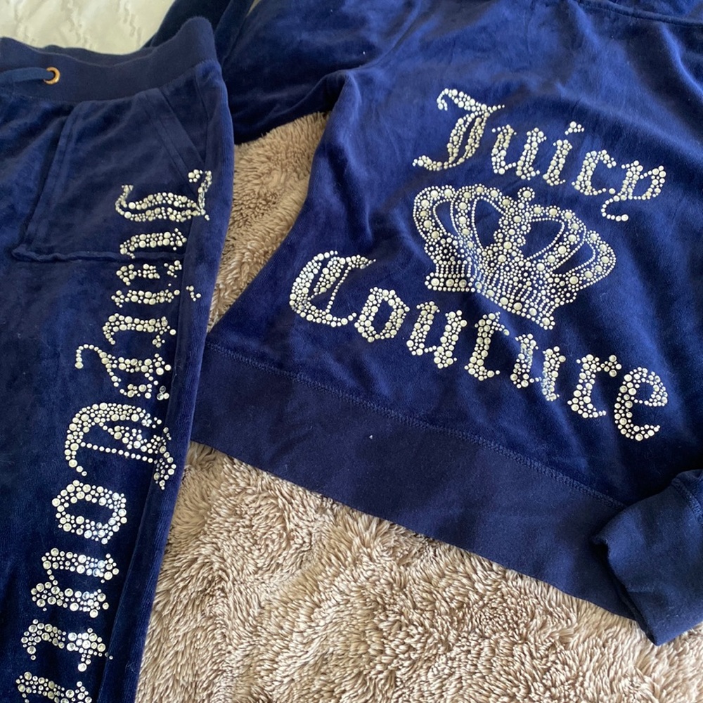 Navy blue juicy couture tracksuit